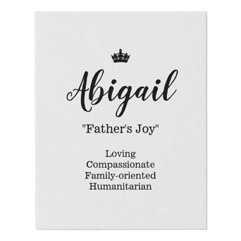 Name Meaning Canvas Picture Abigail Zazzle Names With Meaning