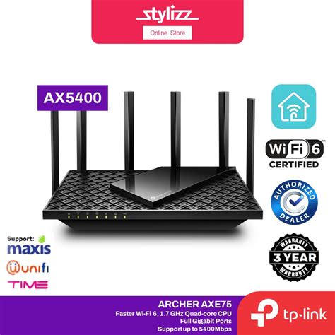TP-Link Archer AXE75 AXE5400 Tri Band 6-Stream Wi-Fi 6E OneMesh Router ...