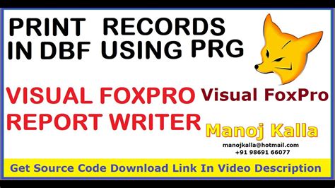 Print Records Using Vfp Report Vfp Report Writer How To Create