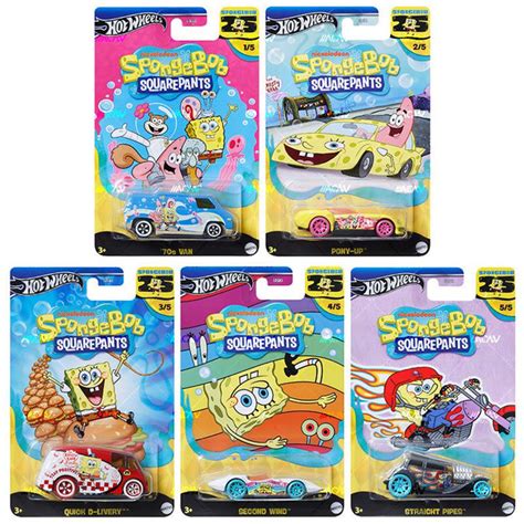 Машинка Hot wheels car model GDG83 SpongeBob SquarePants 5pcs купить на OZON по низкой цене