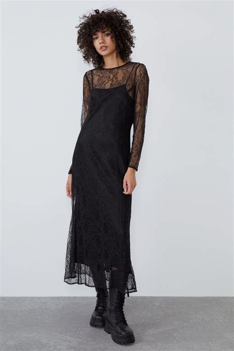 Zara Lace Dress Lace Dress Black Lace Midi Dress Black Lace Maxi Dress