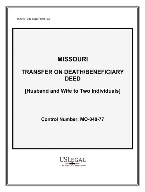 Beneficiary Deed Missouri Form 2020 2022 Fill And Sign Printable Template Online Us Legal Forms