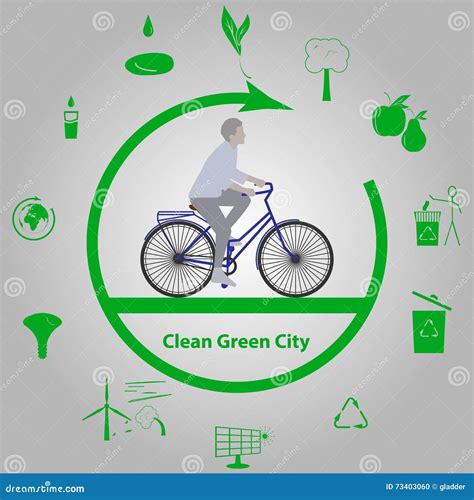 Clean Green City Stock Illustration Illustration Of House 73403060