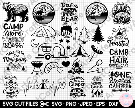 Camping Svg Bundle Cricut Camping Png Bundle Camping Clipart Etsy