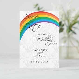 Rainbow Gay Save The Date Zazzle