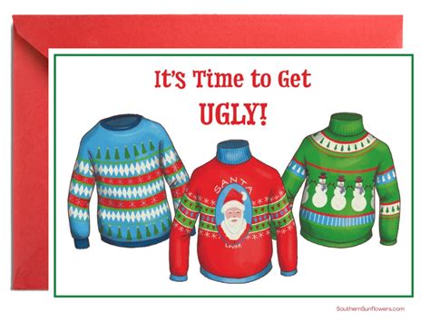 Free Printable Ugly Christmas Sweater Party Invitations