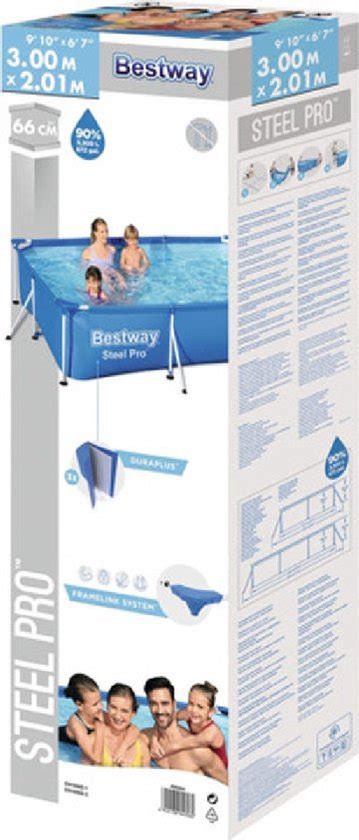 Bestway Steel Pro - 300 x 201 x 66 cm - Opzetzwembad | bol