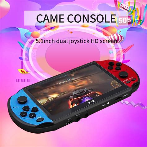 เกมคอนโซล：X12ro 5.1inch 8GB Handheld Game Console ortable Retro Console ...