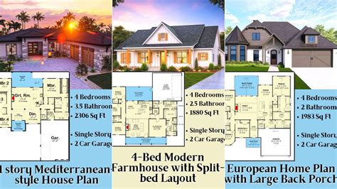 7 Best 4 Bedroom House Plans With Pictures