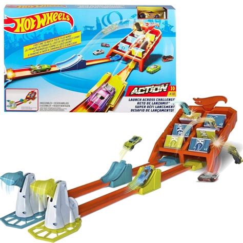 Hot Wheels Tor Wyrzutnia Zestaw Skok Do Celu Autko
