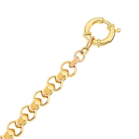 7 5mm 14K Yellow Gold Rolo Link Chain Bracelet Italy Avital Co