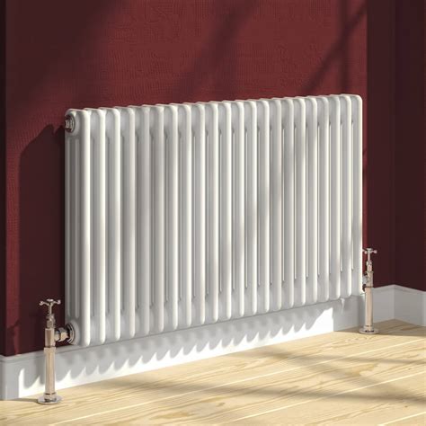 Reina Colona 600mm High Horizontal 4 Column White Radiator 4c613