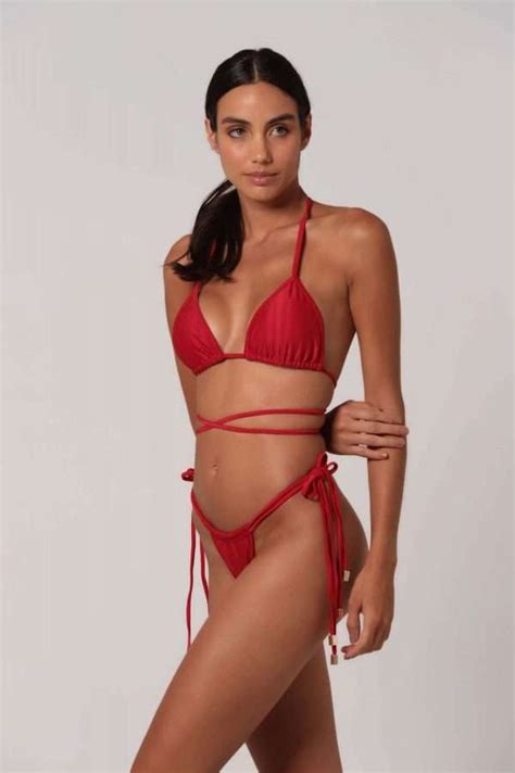 Rose Red Bikini Set Stunning Swimwear At Mabi