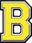 Presentation Alphabets Yellow Varsity Letter B