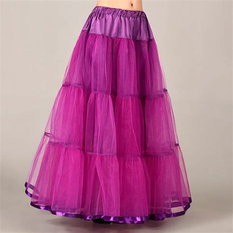 Fashion Fuschia Long Skirts Wedding Petticoat Summer Dress Long A Line