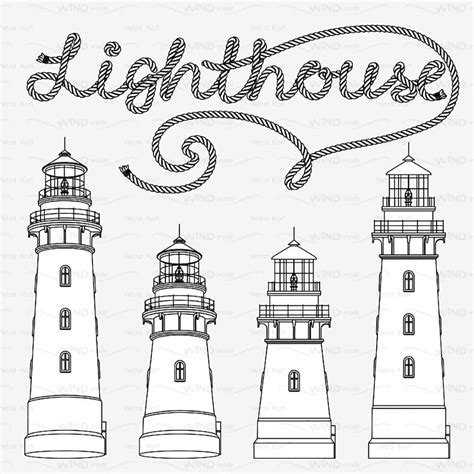 Lighthouse Outlines Clipart