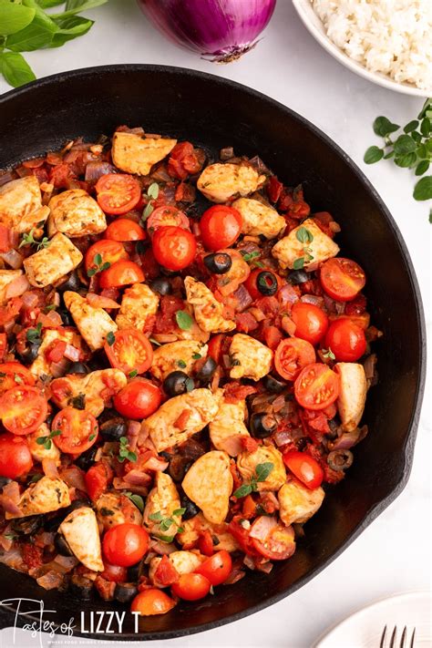 One Skillet Mediterranean Chicken Tastes Of Lizzy T