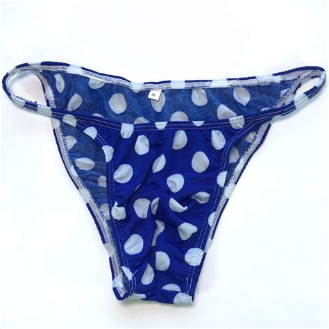 K P Mens String Bikini String Narrow Waist Printed Jersey White Dots Colors Ebay