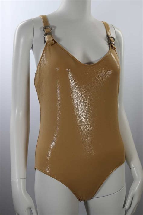 Christian Dior Nude Shiny One Piece Swimsuit Gem