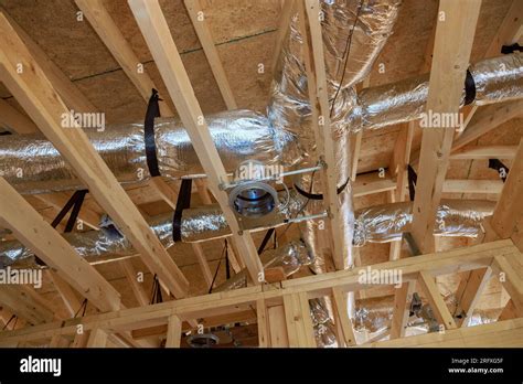 installation  central conditioning hvac system highlights wooden