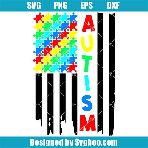 Autism Awareness Day Usa Flag Svg Autism Mom Svg
