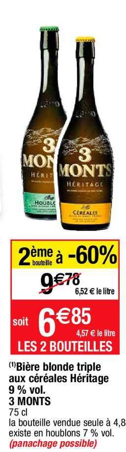 Promo Bi Re Blonde Triple Aux C R Ales H Ritage Vol Monts Chez Cora Icatalogue Fr
