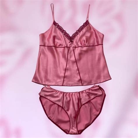 Victoria S Secret Intimates Sleepwear Victorias Secret Pink Sexy Satin Nightie Lingerie