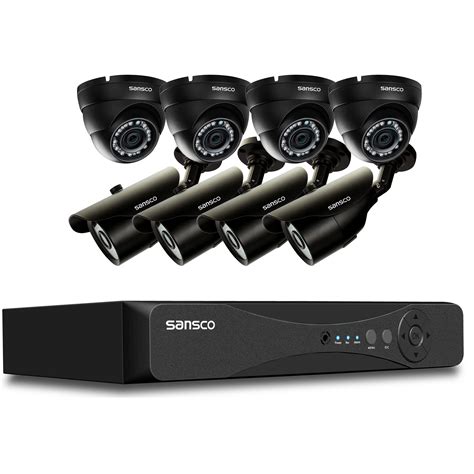 AHD SANSCO 1080p CCTV Camera System With 8x 2MP Bullet Dome Cameras