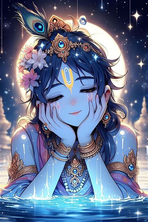 lord krishna anime art