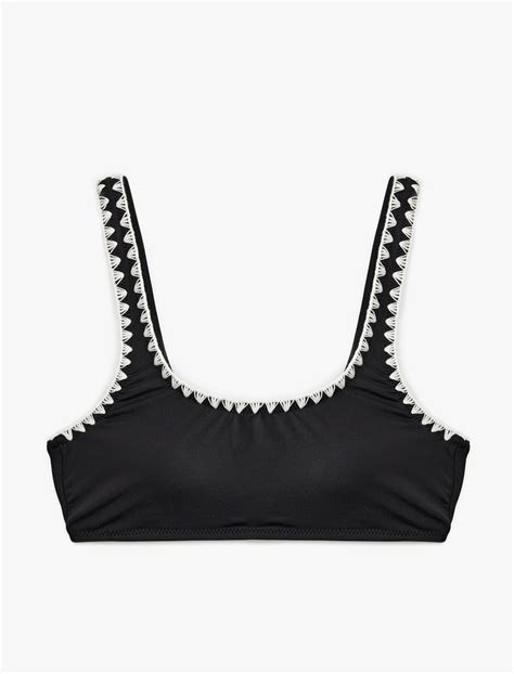 Siyah Kad N Hafif Destekli Kro E Detayl U Yaka Bralet Bikini St Sak Mm Koton