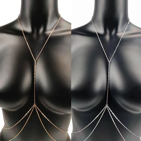 Cadena De Pecho Sexy Para Mujer Cadenas De Vientre Cruzado Para El Cuerpo Bikini Femenino