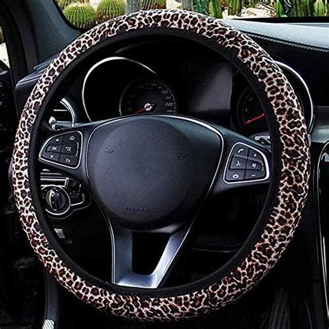 Leopard Printed Steering Wheel Cover For Women Leopard Steering Wheel