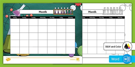 Monthly Chemistry Worksheet