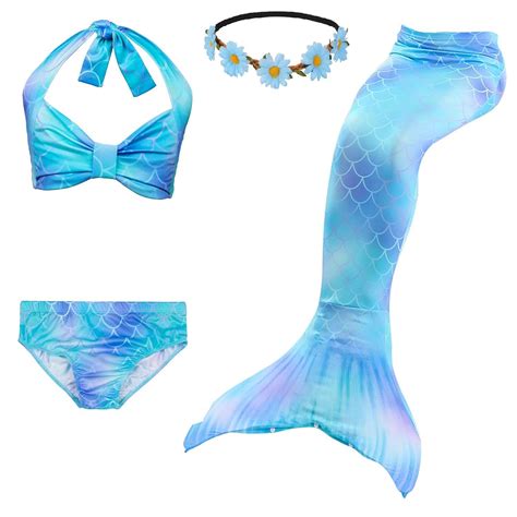 Mermaid Tails Mermaid Tails For Swimming Girls Swimsuit Princess Bikini Set Bathing Suit