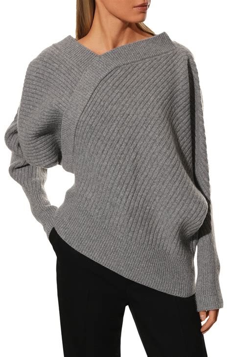 Женский серый свитер из шерсти и кашемира LVIR купить в интернет ...