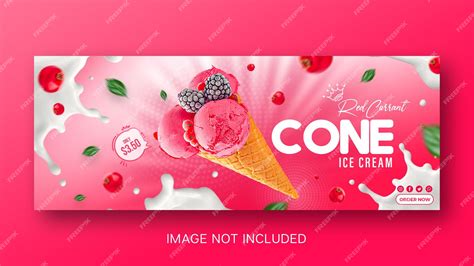 Premium Psd Yummy Juicy Red Currant Special Delicious Ice Cream Cone