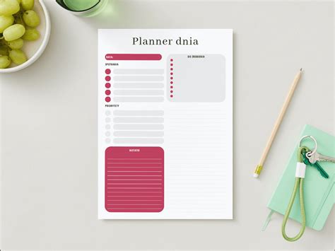 Planer Do Druku 2024 Magenta Pionowy Książki Do Druku