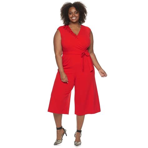 Plus Size Evri Wrap Front Capri Jumpsuit Jumpsuit Capri Jumpsuit