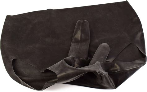 Rubberfashion Latex Slip Kurze sexy Rubber Pants mit Penishülle und Anal Innendildo Dessous