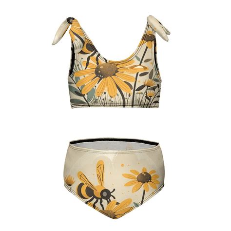 Bee Daisy Flower Girl S Piece Bikini Set Beach Sport Swimsuit Swimwear Y Cm Walmart