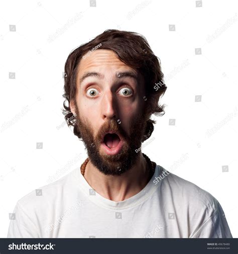 Shocked Young Isolated Man Stock Photo 49678480 Shutterstock