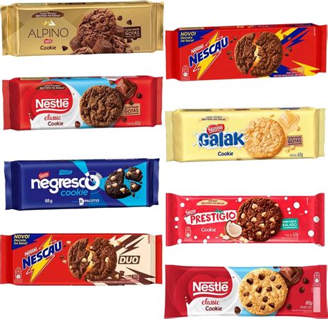 Biscoito Cookies Nestlé 60g 8 Sabores Alpino Negresco Galak