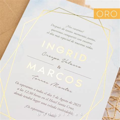 Invitación de boda oro Heaven desde 1 25 Bodapix