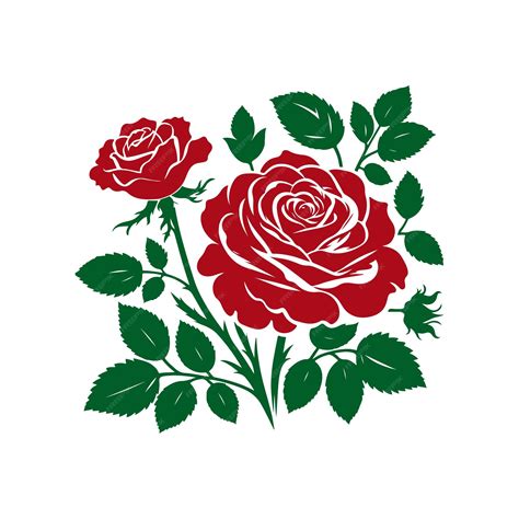Red Rose Vector Clipart Isolated Illustration Template Premium Ai
