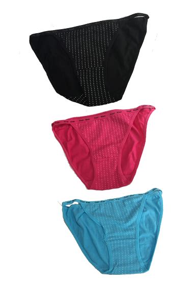 Snazzyway Cute Polka Dots Print Cotton Bikini Panties 3 Pk