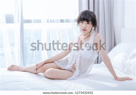 Sexy Woman White Lingerie On Bed Stock Photo Shutterstock