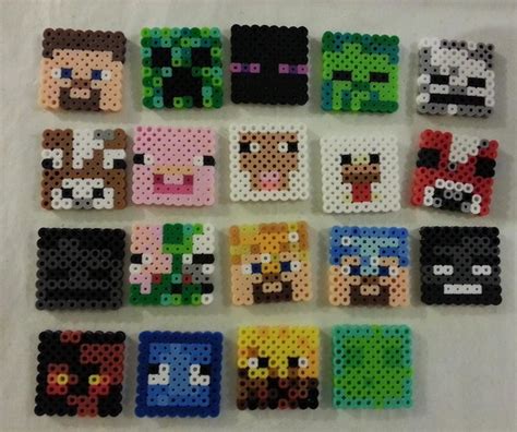 Minecraft Perler Character Faces By Craftinnerdy On Deviantart Minecraft Beads Minecraft