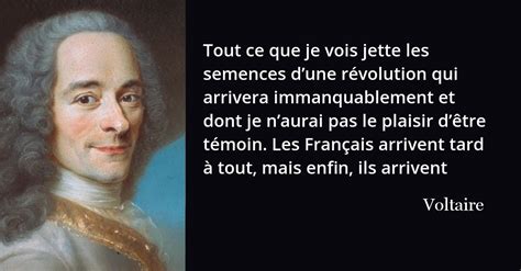 Voltaire Tout Ce Que Je Vois Jette Les Semences Dune Révolution