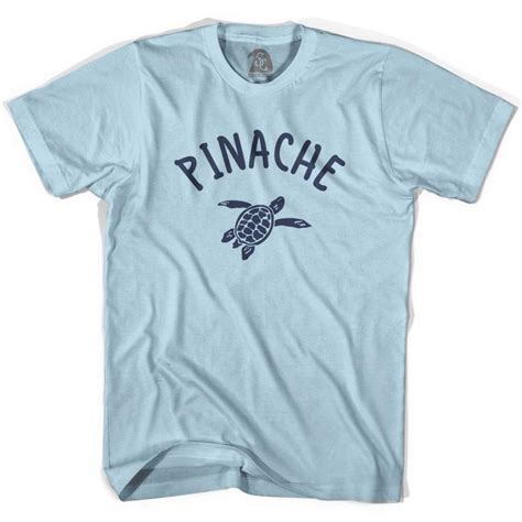 Pinache Beach Sea Turtle Adult Cotton T-shirt-Light Blue