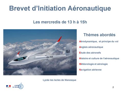 Formation pour le Brevet d initiation aéronautique Lycée polyvalent